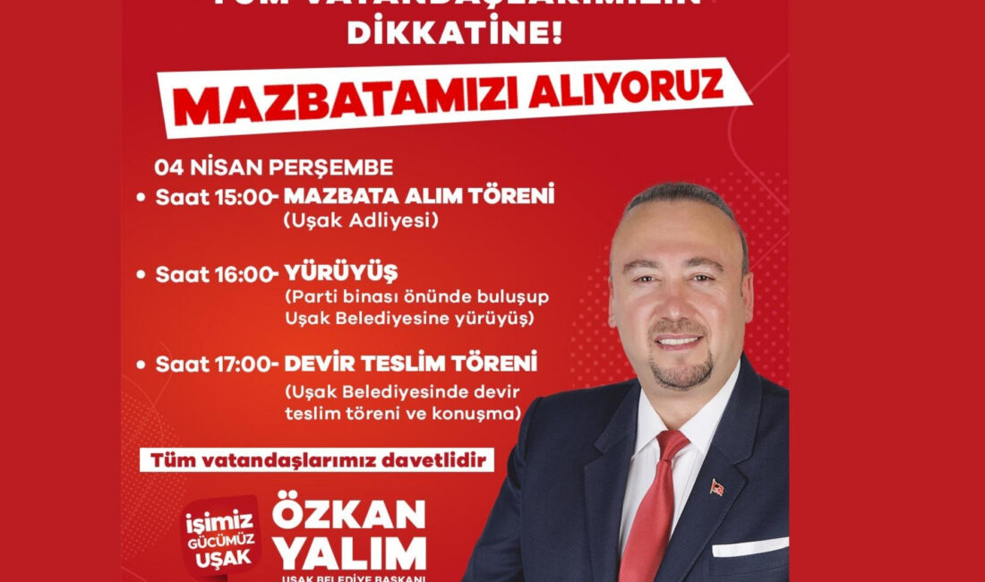 Uşak’ın Yeni Belediye Başkanı Özkan Yalım, Mazbatasını Alıyor