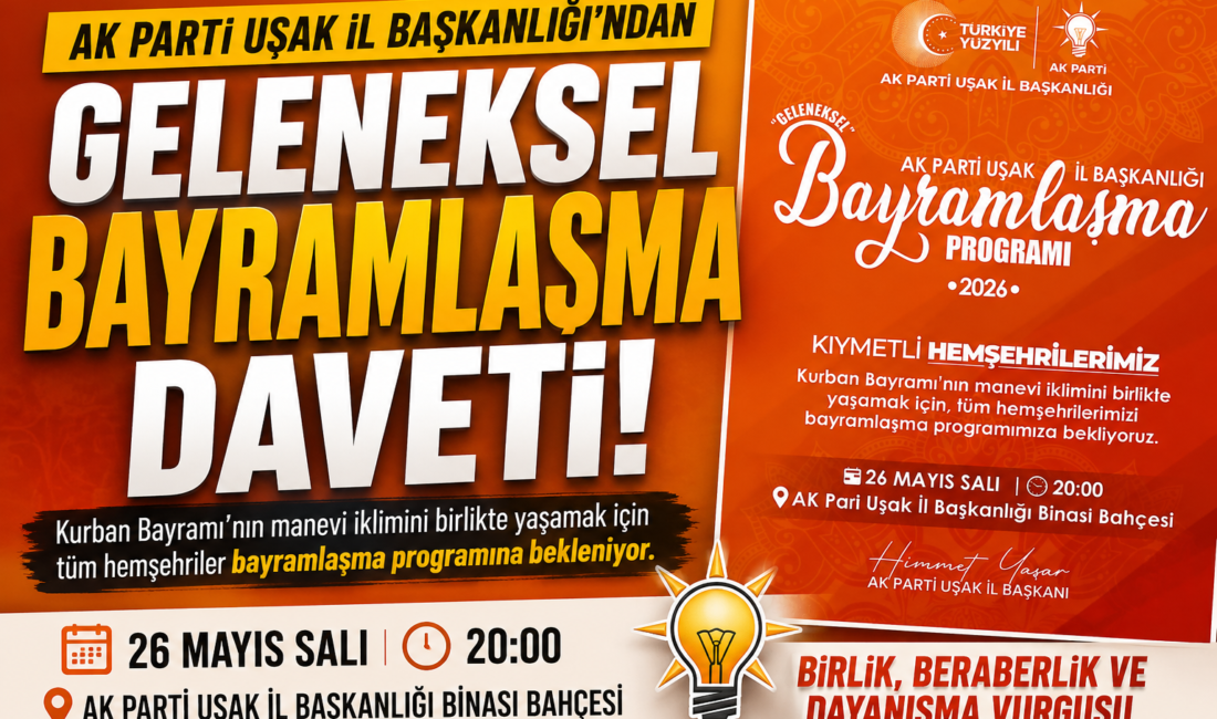 AK Parti Uşak İl Başkanlığı, Kurban Bayramı dolayısıyla düzenleyeceği geleneksel