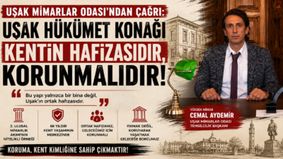 Uşak Mimarlar Odası Temsilcilik Başkanı Yüksek Mimar Cemal Aydemir, Uşak