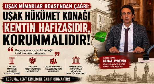 Uşak Mimarlar Odası Temsilcilik Başkanı Yüksek Mimar Cemal Aydemir, Uşak