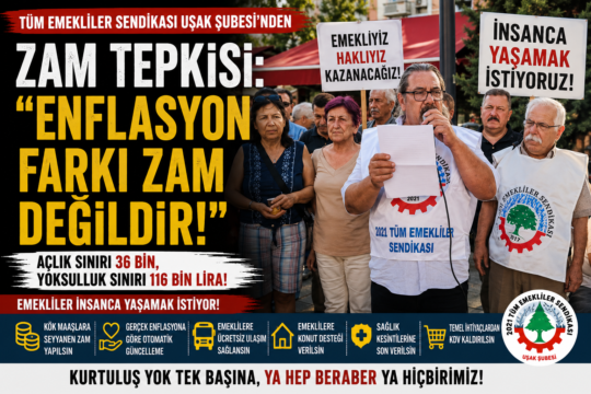 2021 TÜM Emekliler Sendikası Uşak Şube Başkanı Hüseyin Aydın, TÜİK’in