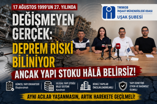 Deprem Riski Biliniyor Ancak Yapı Stoku Hâlâ Belirsiz! TMMOB İnşaat