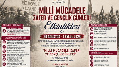 &nbsp; T.C. Uşak Valiliği tarafından 26 Ağustos – 1 Eylül