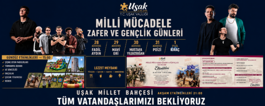 &nbsp; Uşak Valiliği’nin öncülüğünde ve koordinasyonunda, 26 Ağustos-1 Eylül tarihleri