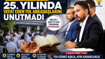 AK Parti Uşak İl Başkanlığı, partisinin kuruluşunun 25. yılı dolayısıyla