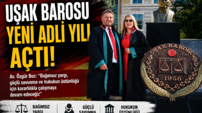 Uşak Barosu, 2026-2027 Adli Yılı’nın başlaması dolayısıyla Atatürk Anıtı’nda düzenlenen