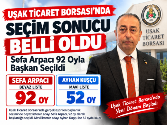 Uşak Ticaret Borsası’nda Seçim Sonucu Belli Oldu: Sefa Arpacı 92